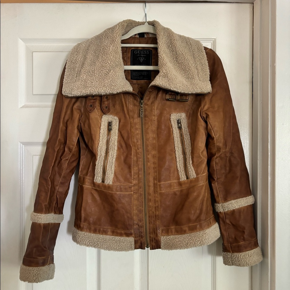 Vintage Guess Faux Leather Jacket 
Size M